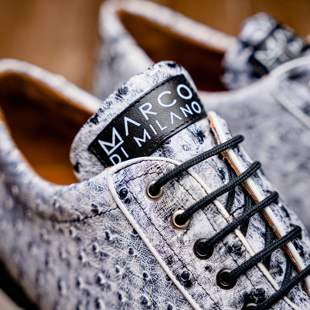 Marco Di Milano Scanno Ostrich Quill Sneakers Antique Newspaper