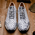 Marco Di Milano Scanno Ostrich Quill Sneakers Antique Newspaper