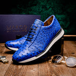 Marco Di Milano Scanno Ostrich Quill Sneakers Electric Blue