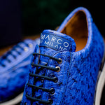 Marco Di Milano Scanno Ostrich Quill Sneakers Electric Blue