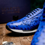 Marco Di Milano Scanno Ostrich Quill Sneakers Electric Blue