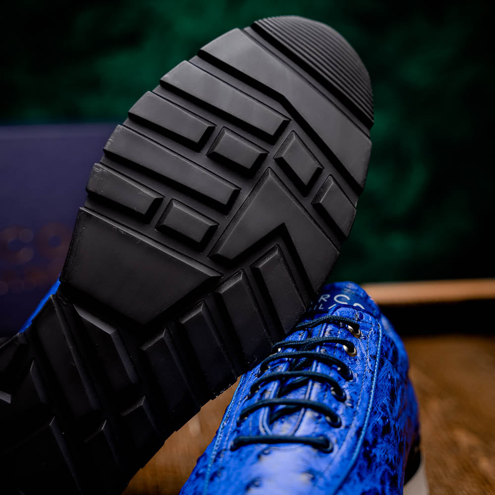 Marco Di Milano Scanno Ostrich Quill Sneakers Electric Blue