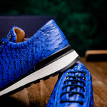 Marco Di Milano Scanno Ostrich Quill Sneakers Electric Blue