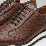 Marco Di Milano Scanno Ostrich Quill Sneakers Brown