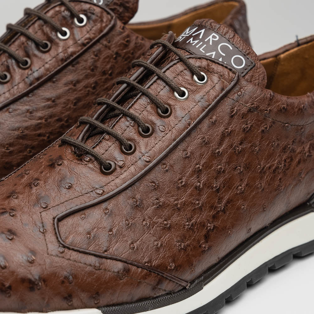 Marco Di Milano Scanno Ostrich Quill Sneakers Brown