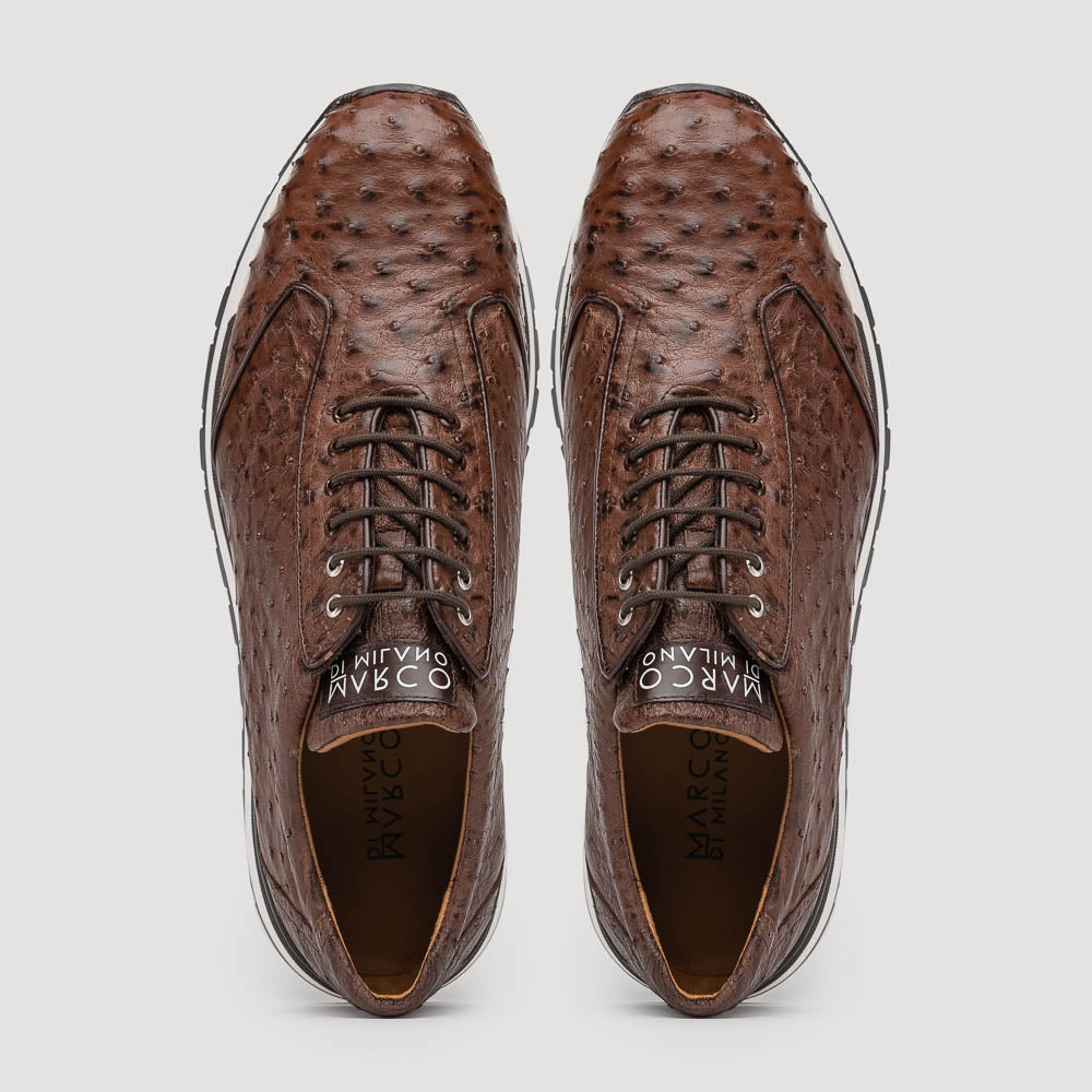 Marco Di Milano Scanno Ostrich Quill Sneakers Brown