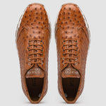 Marco Di Milano Scanno Ostrich Quill Sneakers Antique Cognac