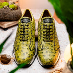 Marco Di Milano Scanno Ostrich Quill Sneakers Antique Green