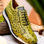 Marco Di Milano Scanno Ostrich Quill Sneakers Antique Green