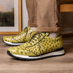 Marco Di Milano Scanno Ostrich Quill Sneakers Antique Green