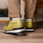 Marco Di Milano Scanno Ostrich Quill Sneakers Antique Green