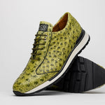 Marco Di Milano Scanno Ostrich Quill Sneakers Antique Green