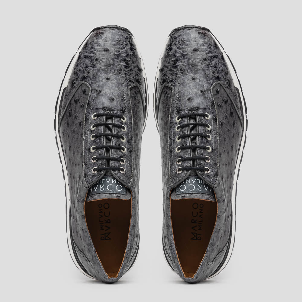 Marco Di Milano Scanno Ostrich Quill Sneakers Antique Grey