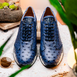 Marco Di Milano Scanno Ostrich Quill Sneakers Antique Navy