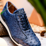 Marco Di Milano Scanno Ostrich Quill Sneakers Antique Navy