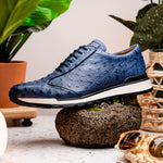Marco Di Milano Scanno Ostrich Quill Sneakers Antique Navy