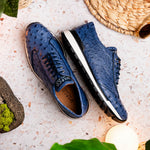Marco Di Milano Scanno Ostrich Quill Sneakers Antique Navy