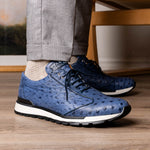Marco Di Milano Scanno Ostrich Quill Sneakers Antique Navy