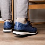 Marco Di Milano Scanno Ostrich Quill Sneakers Antique Navy