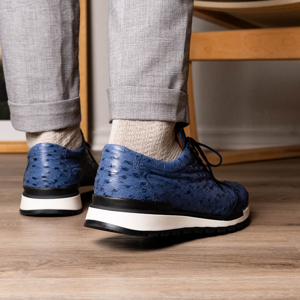Marco Di Milano Scanno Ostrich Quill Sneakers Antique Navy
