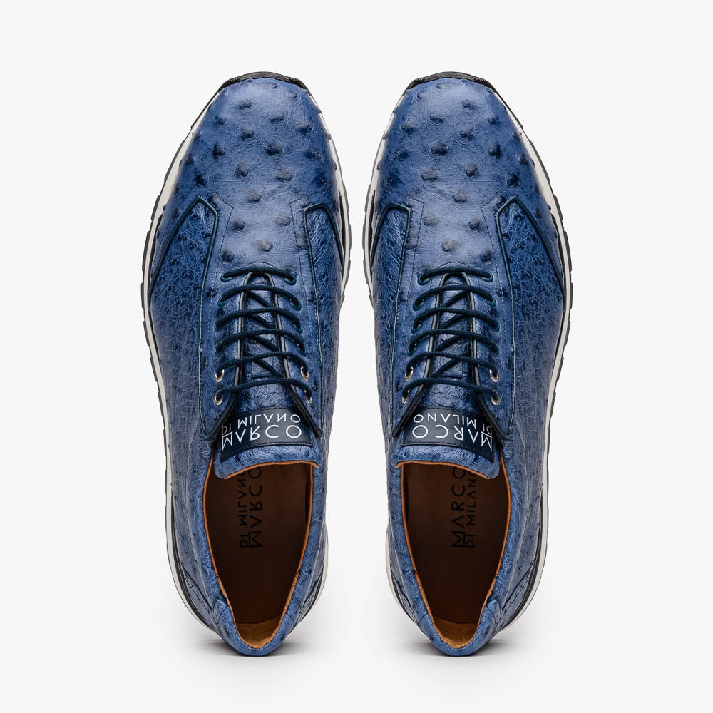 Marco Di Milano Scanno Ostrich Quill Sneakers Antique Navy