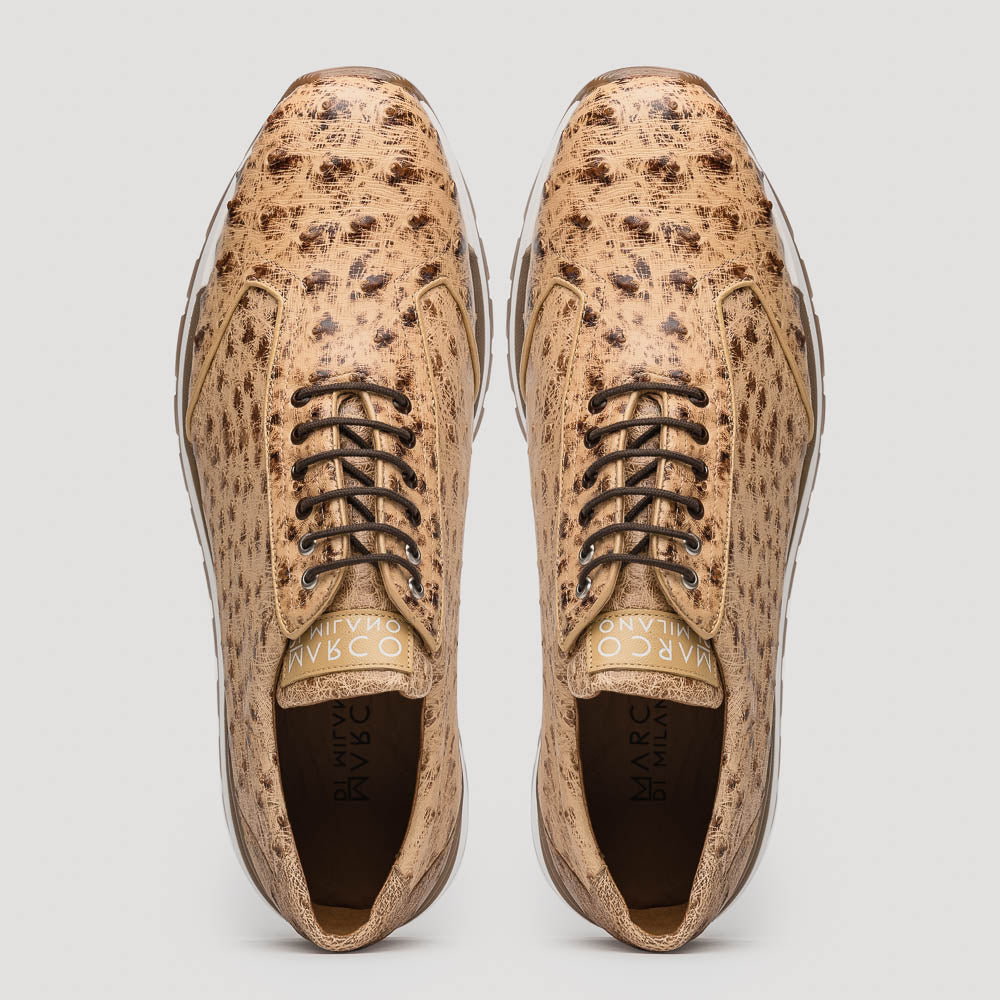 Marco Di Milano Scanno Ostrich Quill Sneakers Antique Orix