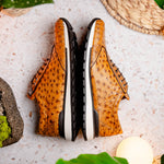 Marco Di Milano Scanno Ostrich Quill Sneakers Antique Paja