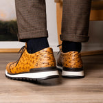 Marco Di Milano Scanno Ostrich Quill Sneakers Antique Paja