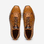 Marco Di Milano Scanno Ostrich Quill Sneakers Antique Paja