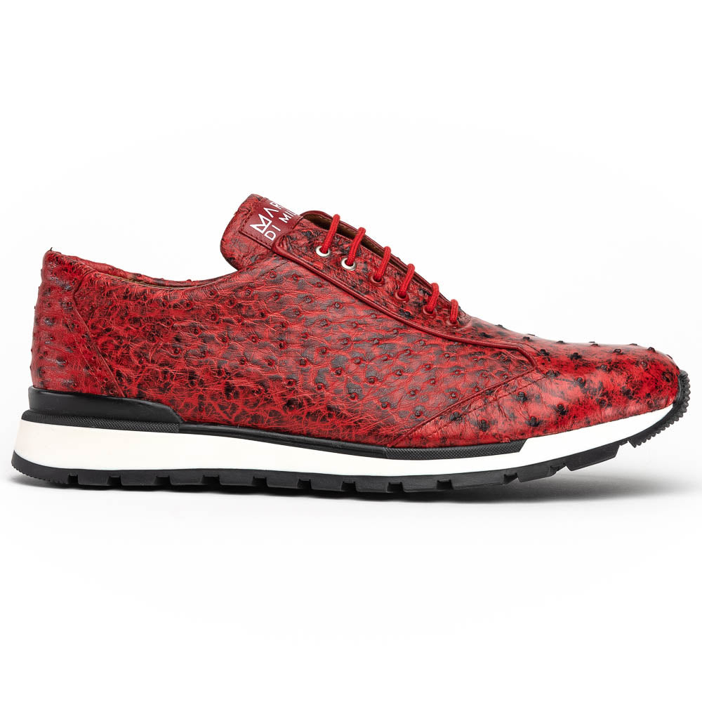 Marco Di Milano Scanno Ostrich Quill Sneakers Antique Red