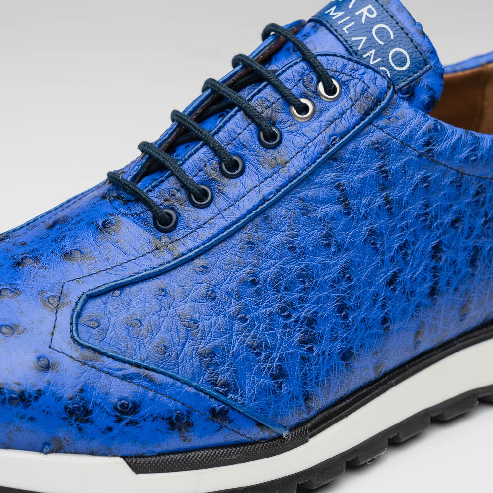 Marco Di Milano Scanno Ostrich Quill Sneakers Electric Blue