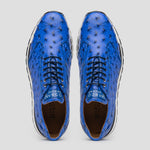 Marco Di Milano Scanno Ostrich Quill Sneakers Electric Blue