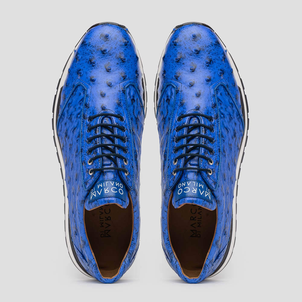 Marco Di Milano Scanno Ostrich Quill Sneakers Electric Blue