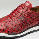 Marco Di Milano Scanno Ostrich Quill Sneakers Antique Red