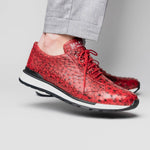 Marco Di Milano Scanno Ostrich Quill Sneakers Antique Red