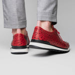 Marco Di Milano Scanno Ostrich Quill Sneakers Antique Red