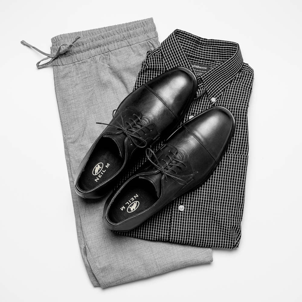 Neil M Senator Cap Toe Shoes Black