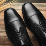 Neil M Senator Cap Toe Shoes Black