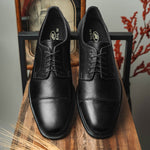 Neil M Senator Cap Toe Shoes Black