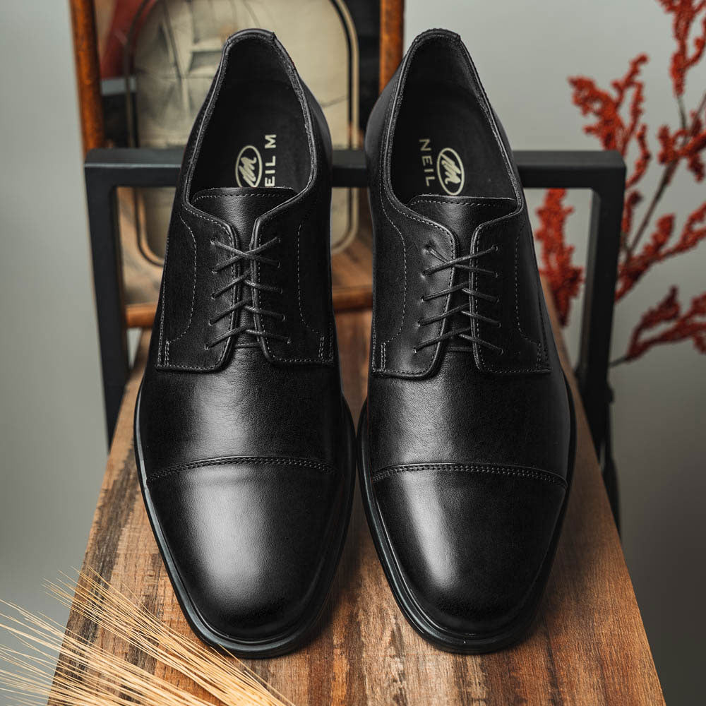 Neil M Senator Cap Toe Shoes Black