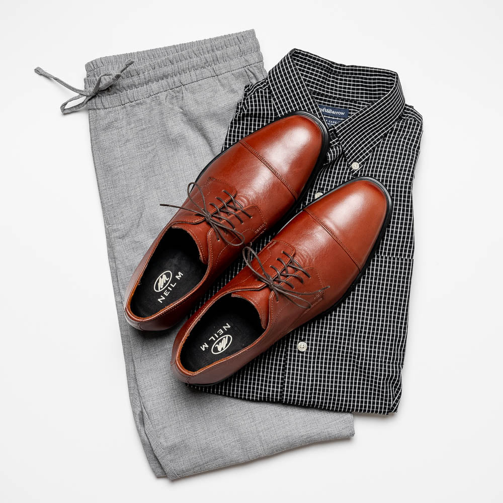 Neil M Senator Cap Toe Shoes Saddle Tan