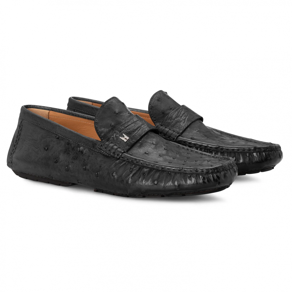 Moreschi 177C100 Ostrich Leather Driver Black