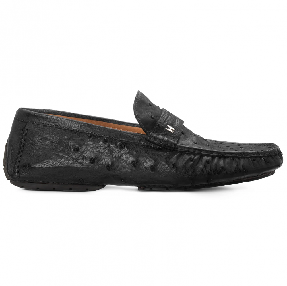 Moreschi 177C100 Ostrich Leather Driver Black