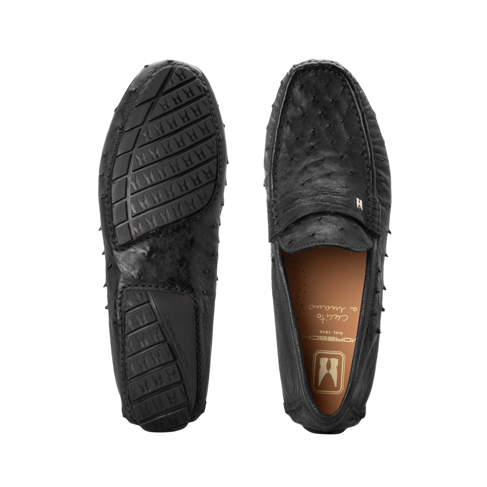 Moreschi 177C100 Ostrich Leather Driver Black