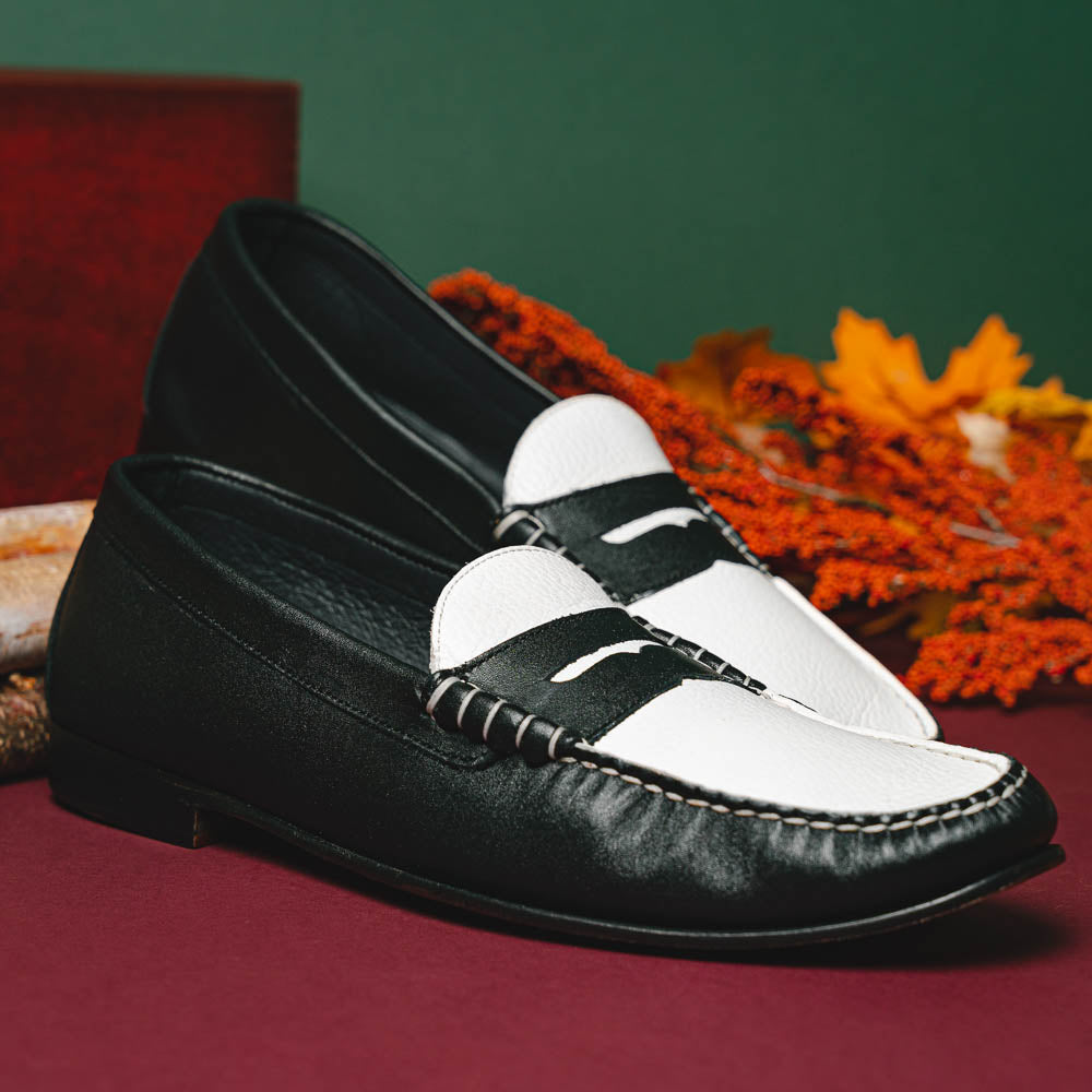 TB Phelps The Shag Loafers Black / White