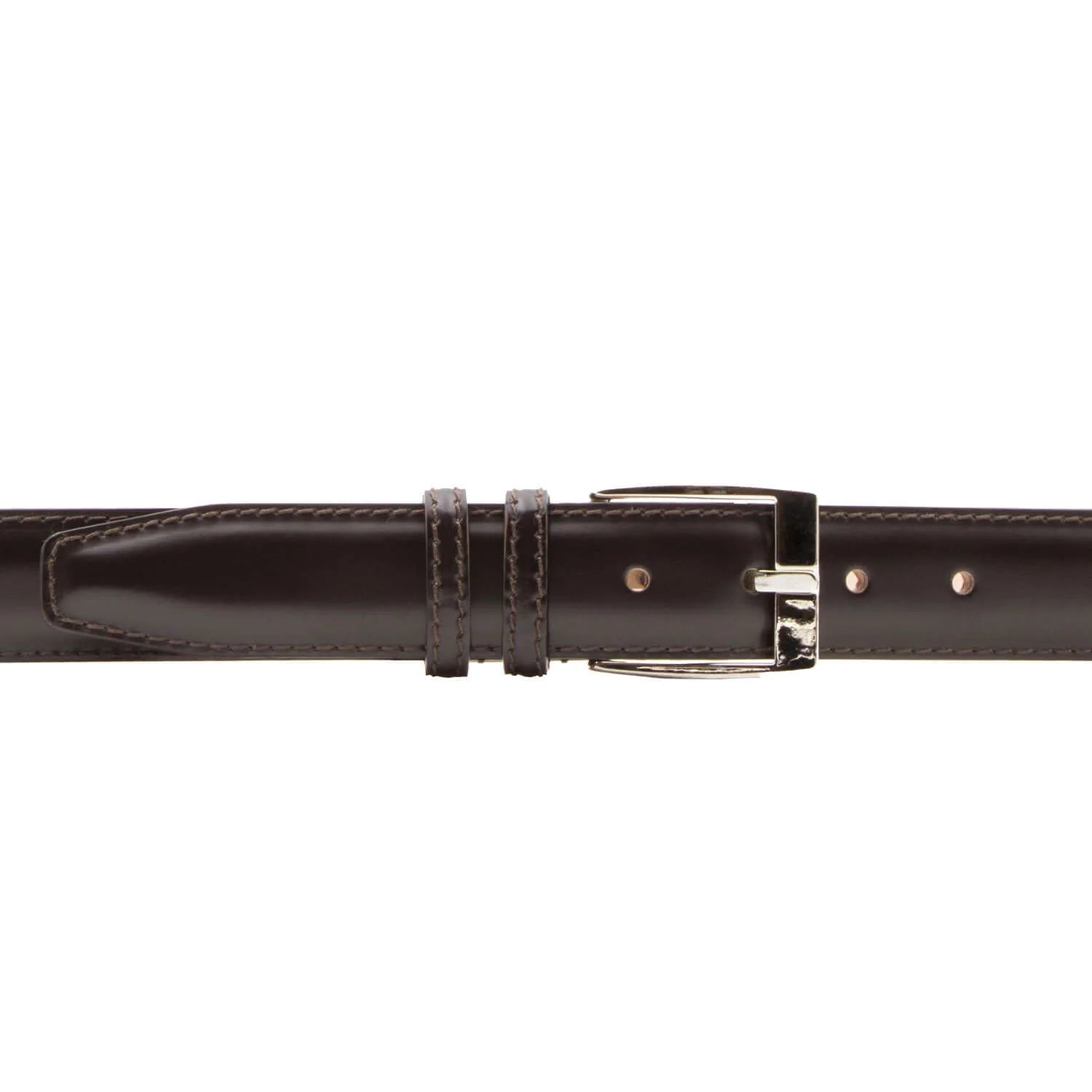 Il Gergo Claudio Shiny Leather Belt Coffee