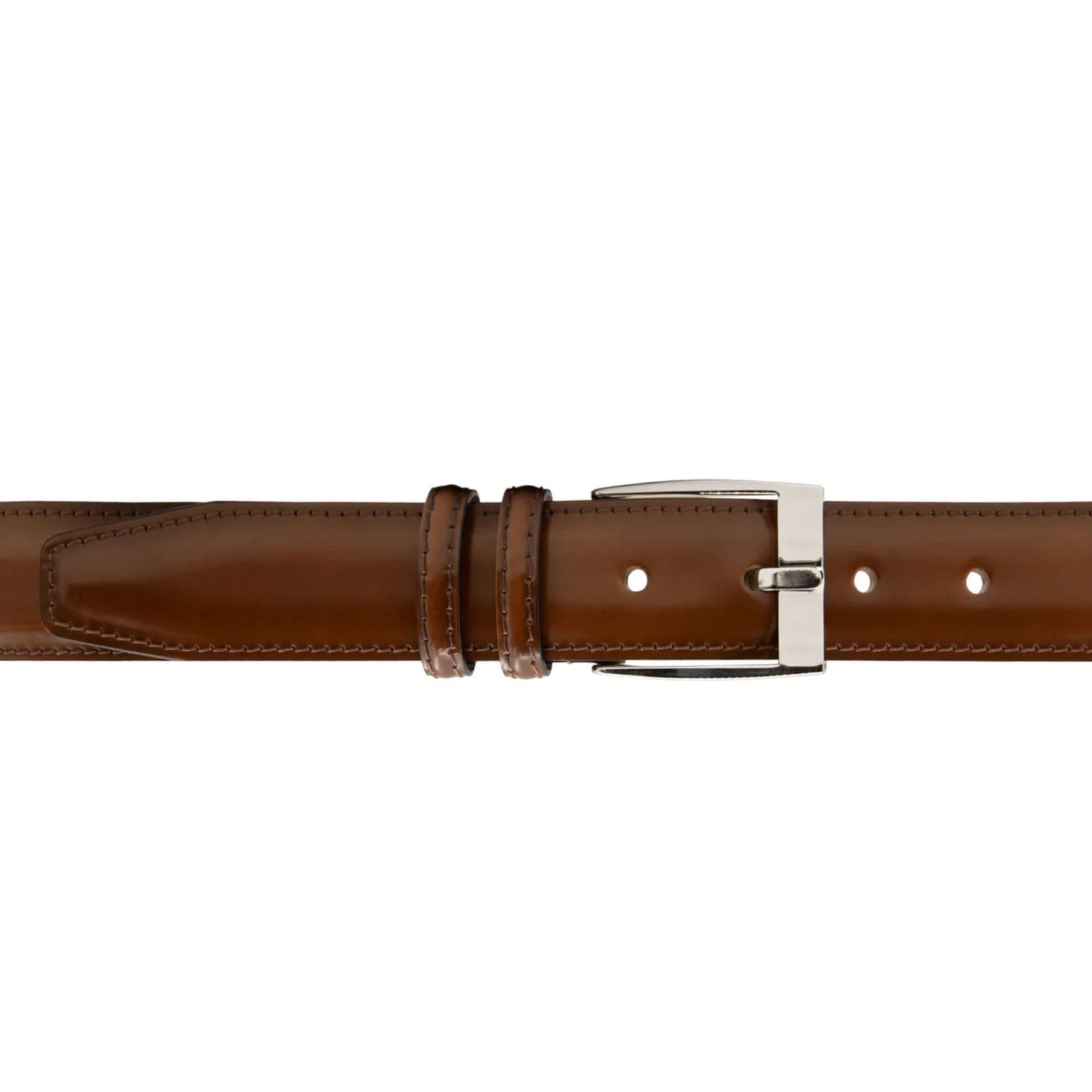 Il Gergo Claudio Shiny Leather Belt Tobacco