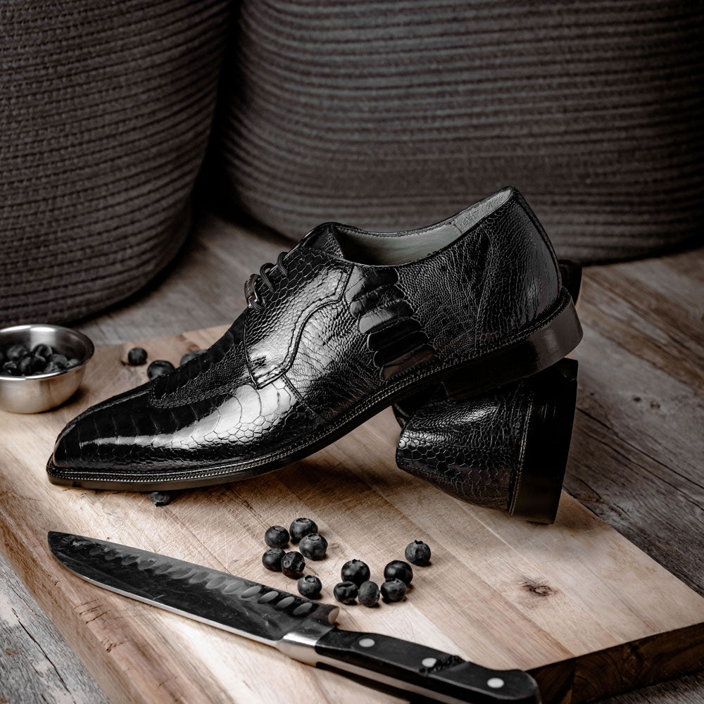 Belvedere Siena Ostrich Lace Up Shoes Black (1463)