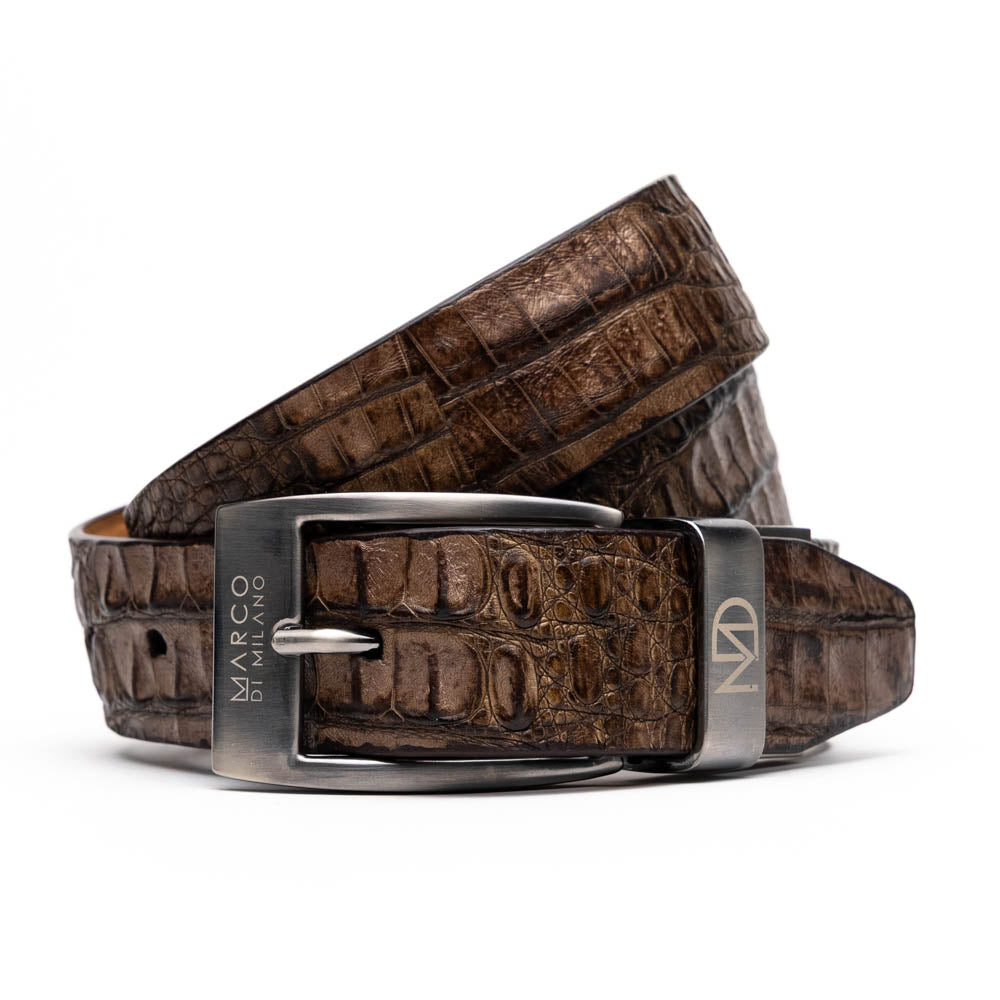 Marco Di Milano Silvio Caiman Crocodile Belt Brown