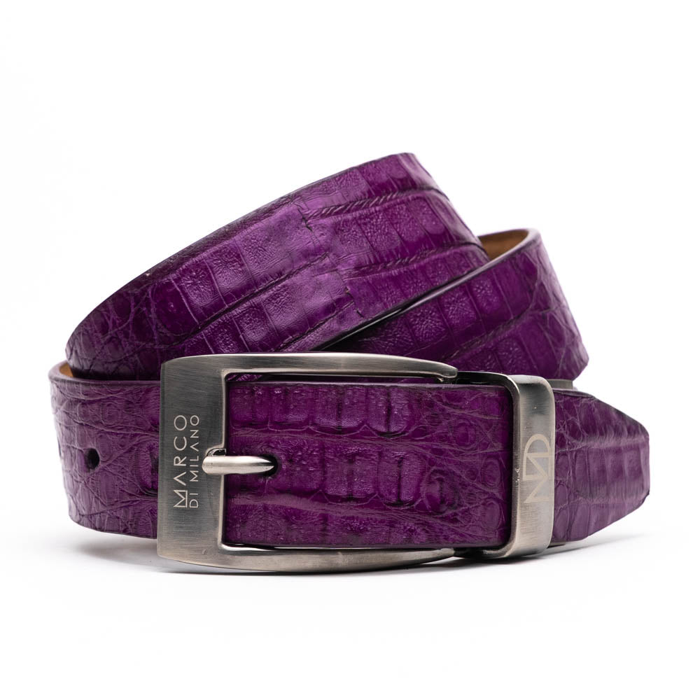 Marco Di Milano Silvio Caiman Crocodile Belt Purple